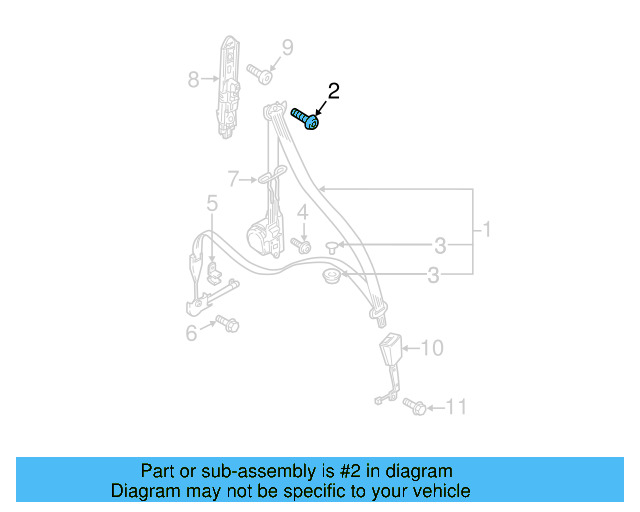 Front Belt Assembly Upper Bolt N-912-355-01 - View 11