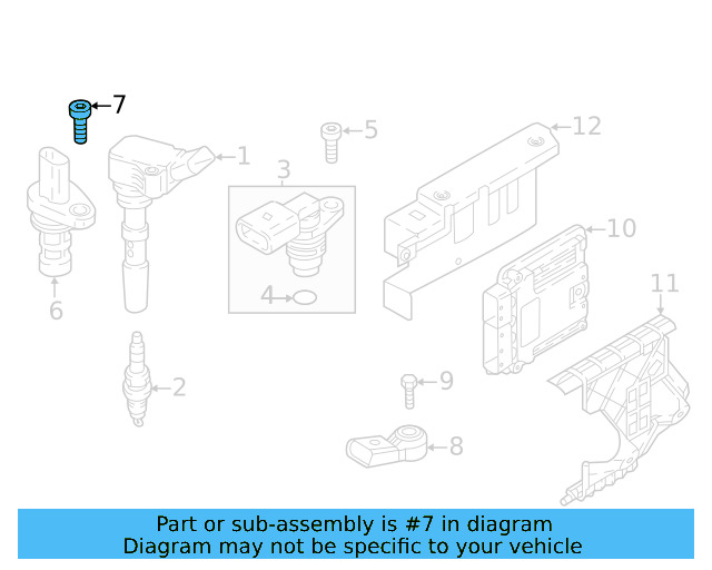Engine Crankshaft Position Sensor Bolt N-103-352-06 - View 3