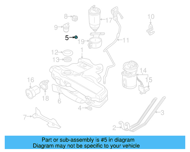Fuel Tank Strap Spacer 1J0-201-048-C - View 3