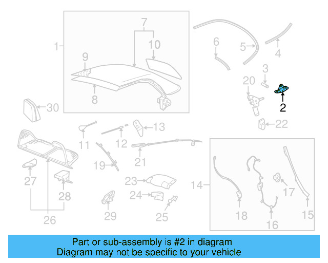 Top Assembly Mount Bracket 1Y0-871-786-B