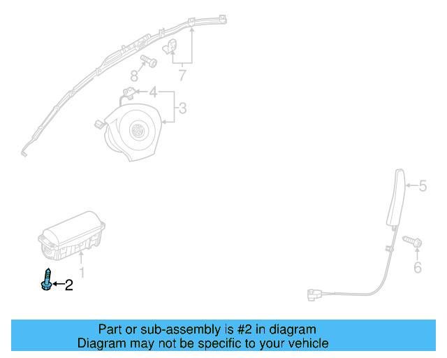 Passenger Air Bag Bolt N-910-935-02 - View 3