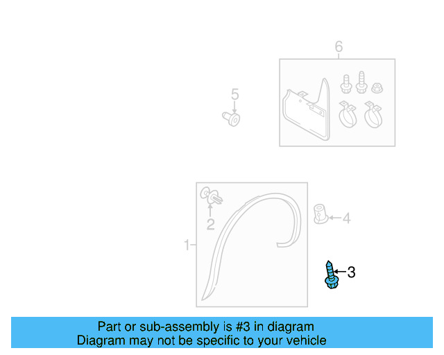 Wheel Opening Molding Retainer Clip 3C0-853-585 - View 44