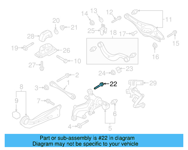 Lower Control Arm Mount Bolt N-106-405-01 - View 69