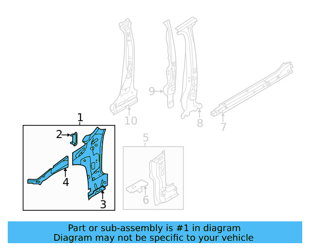 Inner Hinge Pillar 17A-802-124-B - View 3
