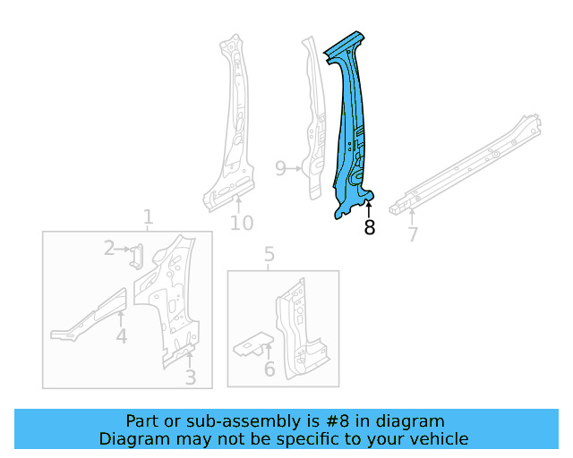 Pillar Reinforced 5WA-804-911-A - View 14