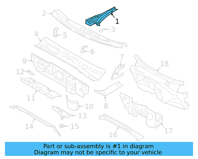 Cowl Grille 17B-819-403-A-9B9 - View 3
