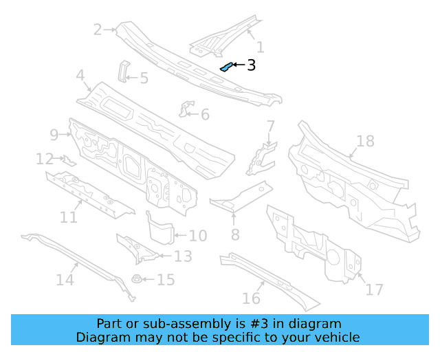 Cowl Top Panel Retainer Clip 8K0-805-217