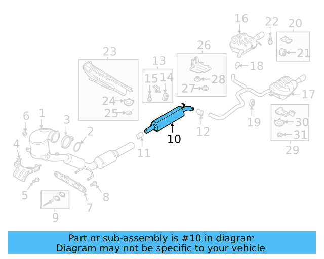 Center Muffler 5QM-253-209-BB - View 4