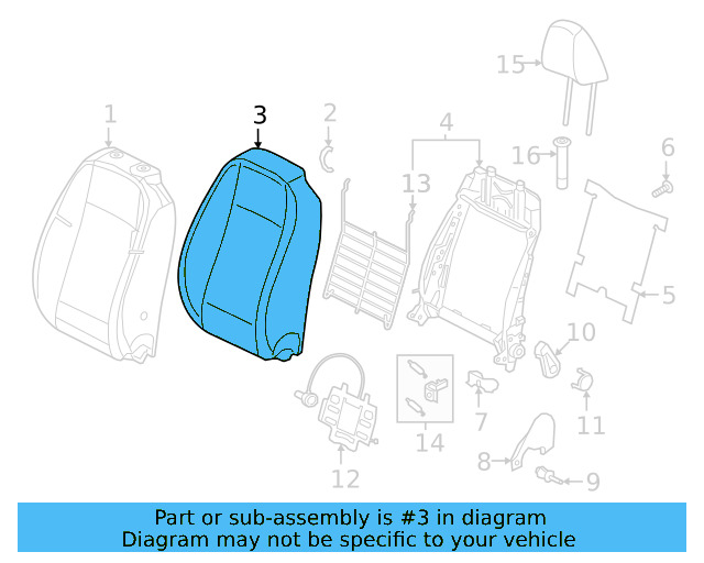 Seat Back Pad 17A-885-776-K - View 4