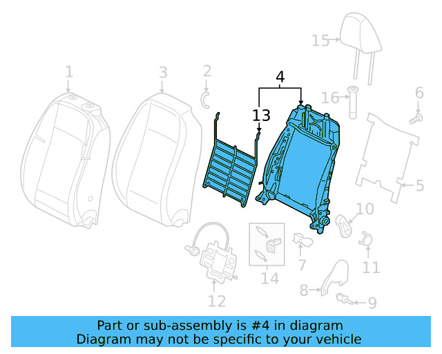 Seat Back Frame 3QF-881-046-F - View 15