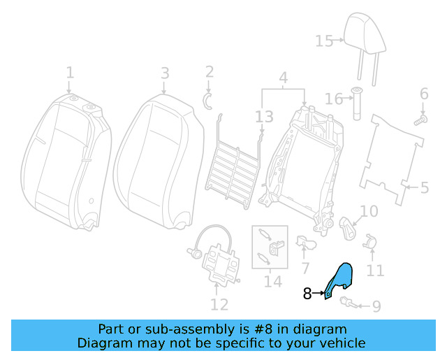 Seat Back Panel Cap 17A-881-479-82V - View 3