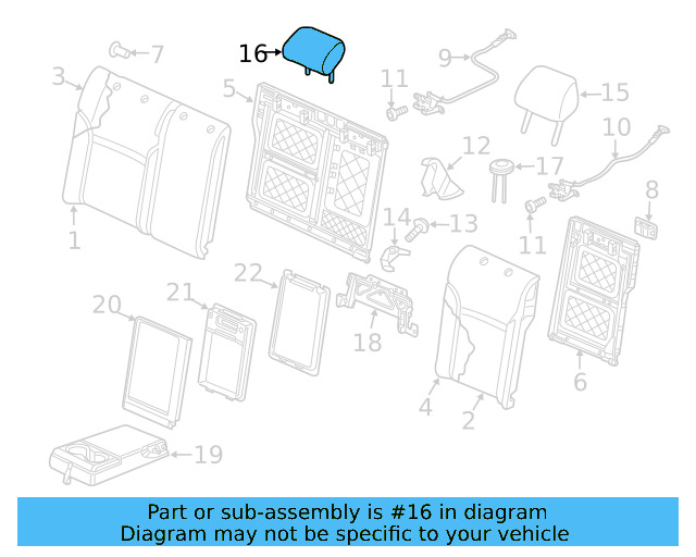 Headrest, Outer 17A-885-931-C - View 2
