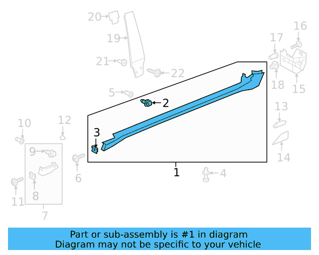 Rocker Molding (Unpainted) 3g8853857agru - View 2