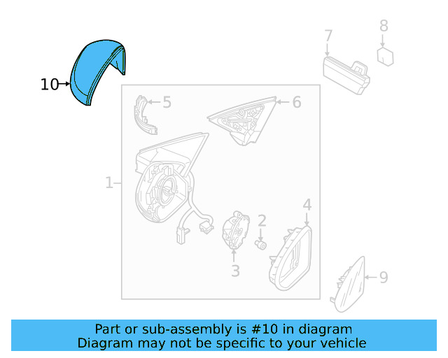 Mirror Cover (Unpainted) 17a857538agru - View 3
