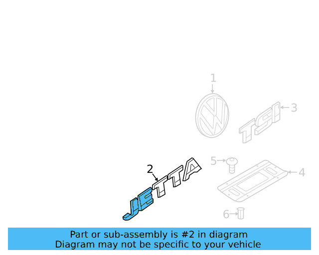 Deck Lid Emblem 17A-853-630-A-DPJ - View 3