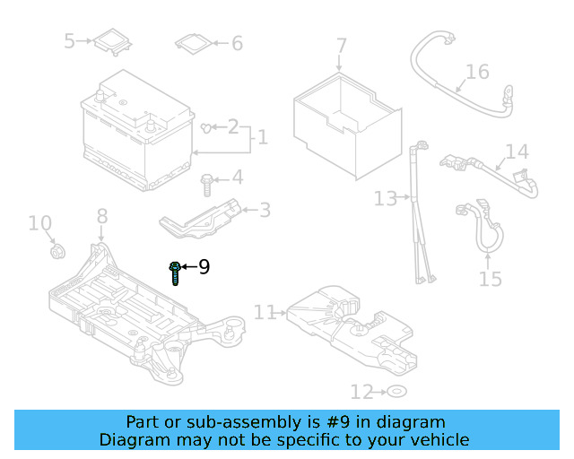 Battery Tray Bolt N-107-857-01 - View 12