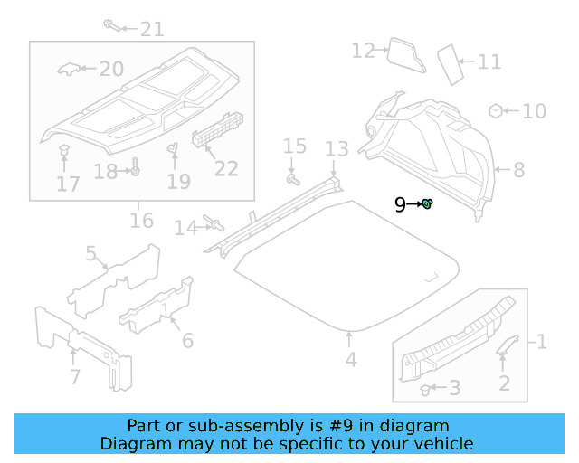 Trunk Trim Panel Clip 7H0-867-299-01C - View 83