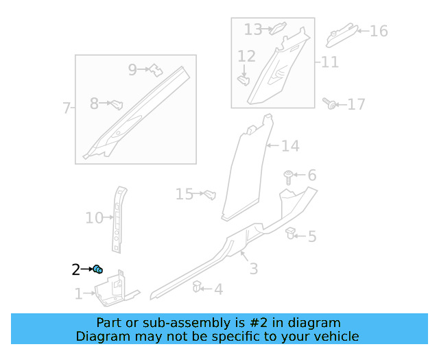 Kick Panel Trim Clip 1C0-867-207 - View 4