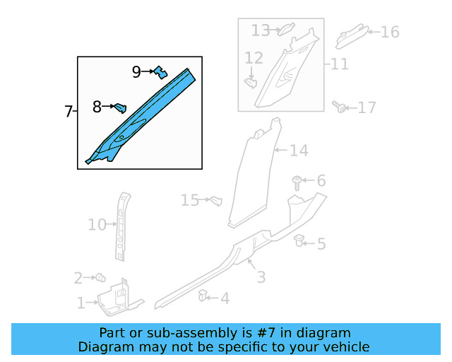 Windshield Pillar Trim 17A-867-233-P-RM5 - View 2