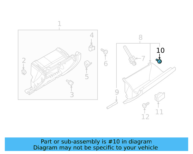 Glove Box Frame Bumper 3C0-857-145 - View 22