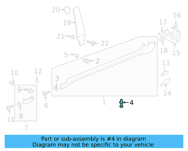 Rocker Molding Rivet 3C0-853-934 - View 24