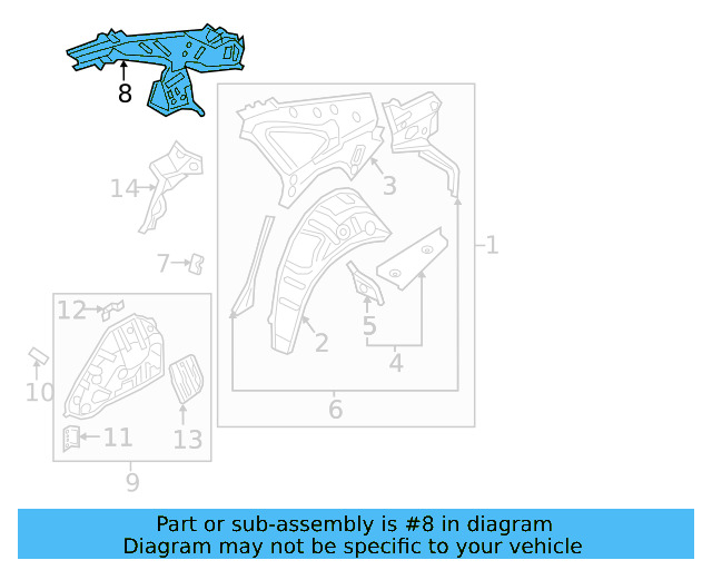 Rear Pillar Reinforced 17A-809-123 - View 2