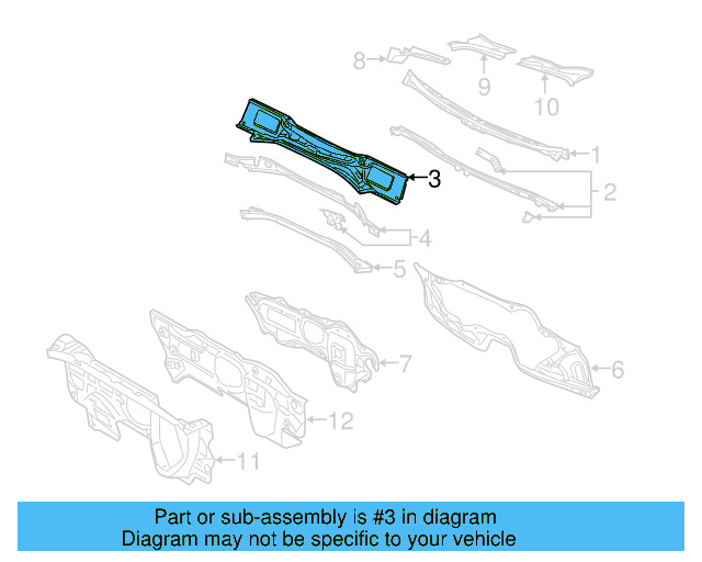 Cowl Panel 3C0-805-422 - View 3
