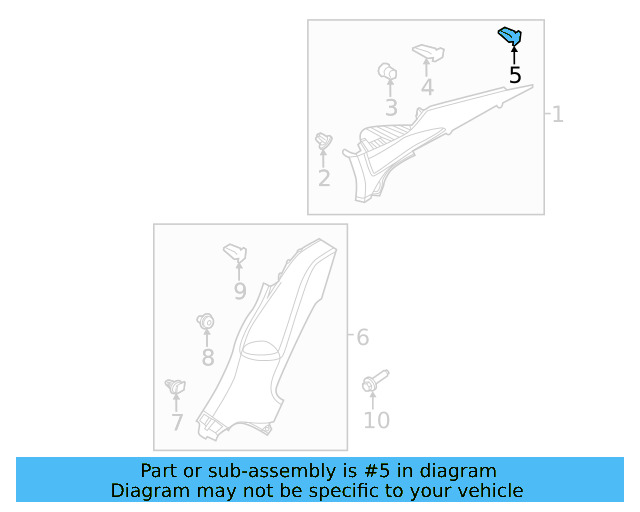 Upper Center Pillar Trim Clamp 4A0-867-276-C - View 11