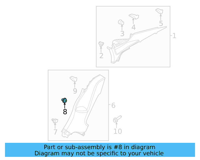 Windshield Pillar Trim Clamp 5G0-867-276-A - View 5
