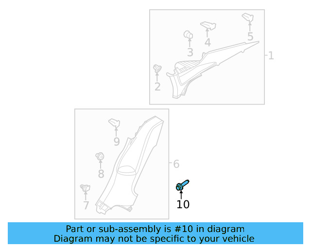 Lower Quarter Trim Screw N-107-307-01 - View 3