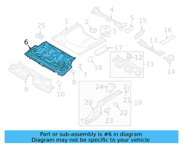 Center Floor Pan 5Q0-813-115-B - View 3