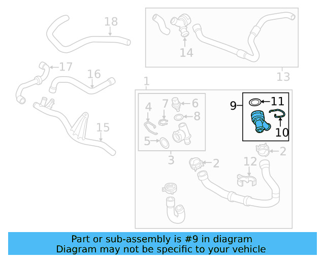 Radiator Coolant Hose Adapter 5Q0-122-291-AC