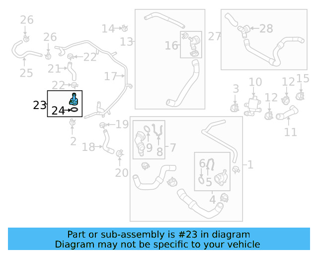 HVAC Heater Hose Connector 06K-121-143