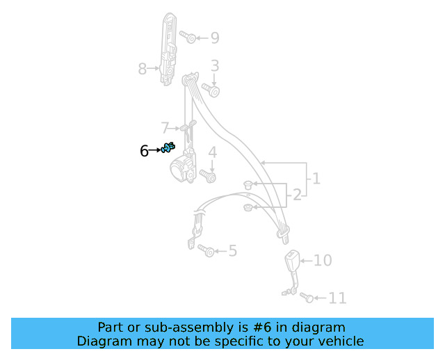 Seat Belt Lap And Shoulder Belt Nut N-989-234-03 - View 5