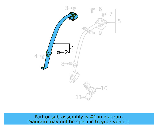 Seat Belt Lap And Shoulder Belt 17A-857-806-A-RAA - View 4