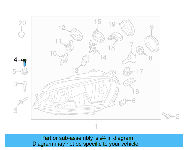 Headlamp Assembly Bolt N-911-776-01 - View 2