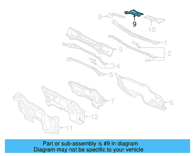 Water Deflector 3C8-819-404-9B9 - View 4