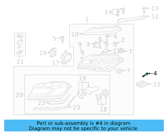 Headlamp Assembly Mount Bolt N-104-422-04 - View 6