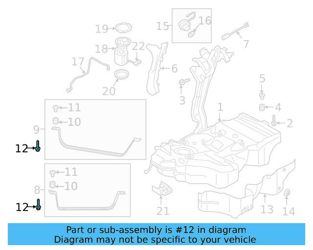 Fuel Tank Mount Bolt N-911-591-01 - View 10