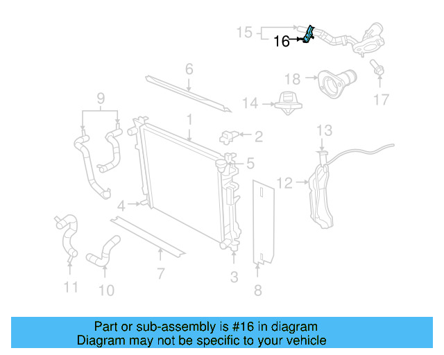 Thermostat Housing Bracket 7B0-121-093 - View 2