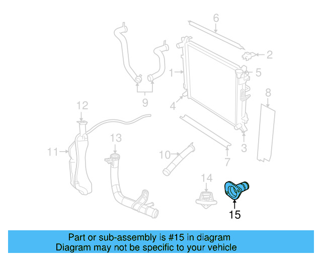Thermostat Housing 7B0-121-121 - View 2