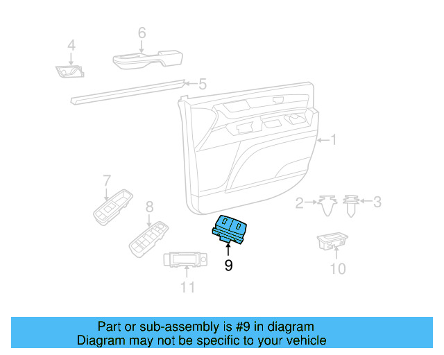 Switch Bezel 7B0-959-856-B-DX9 - View 5