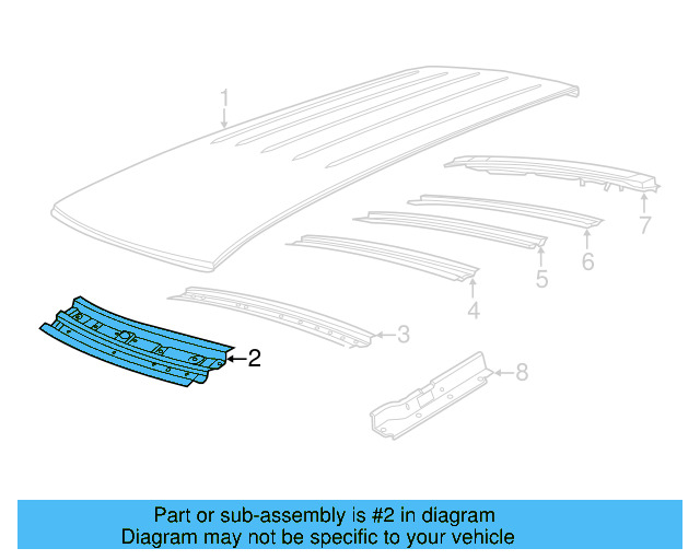 Windshield Header 7B0817121A - View 3