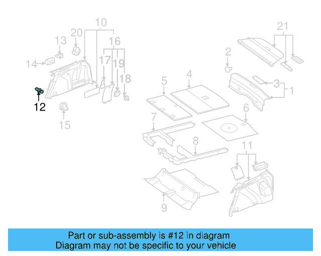 Trunk Trim Panel Clip 7H0-867-299-01C - View 19