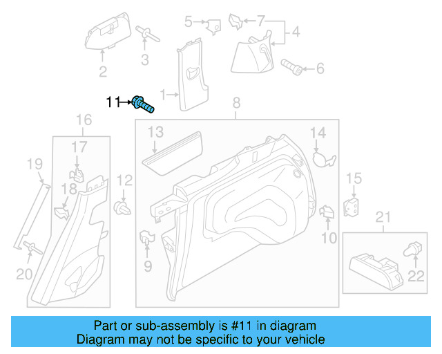 Trunk Trim Panel Clip 7H0-867-299-01C - View 20