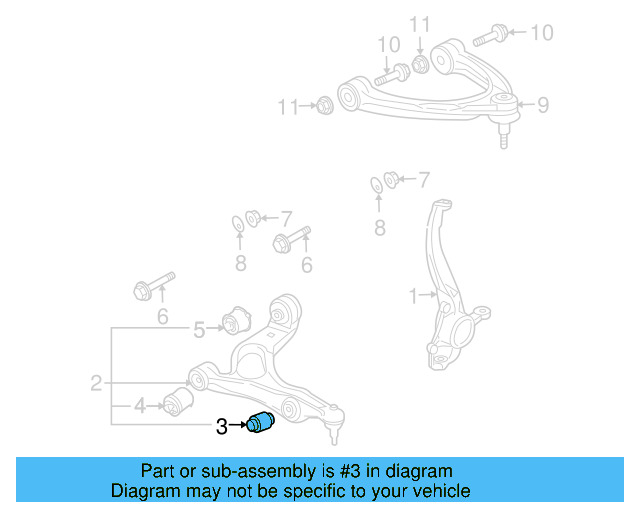 Lower Control Arm Outer Bushing 7L0-412-333-A