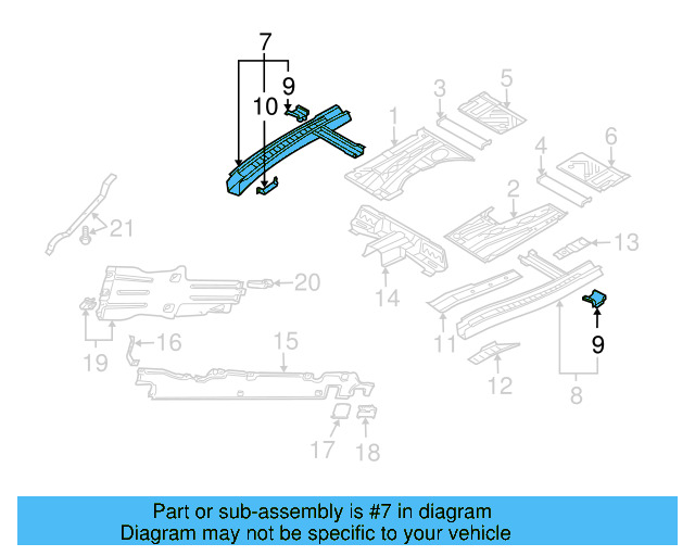 Floor Side Rail 7L0-803-020-B - View 2