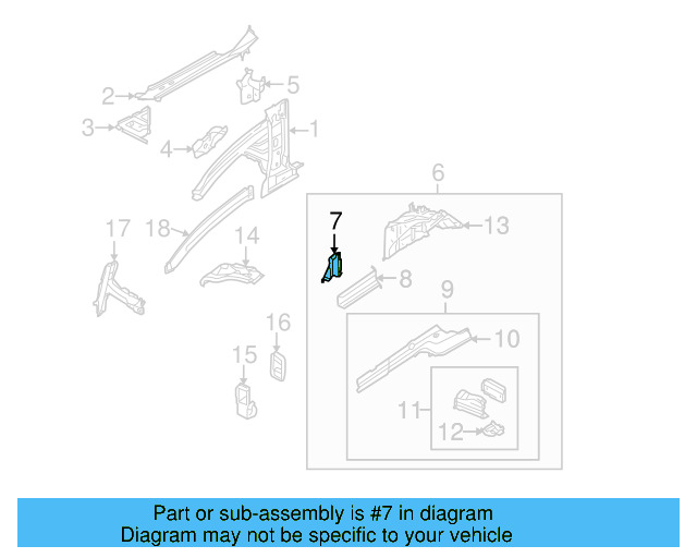 Frame Side Member Bracket 7L0-805-669 - View 2