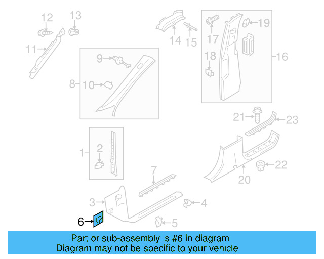 Front Sill Plate Retainer 7L0-867-208-A - View 8