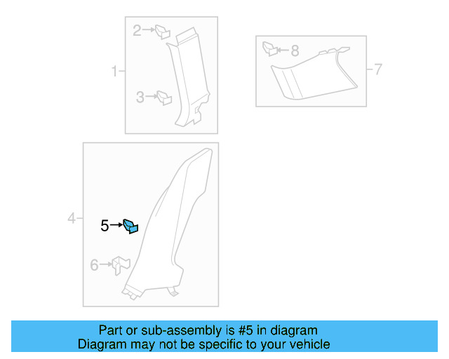 Lower Quarter Trim Retainer Clip 7L0-867-208 - View 33
